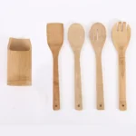 Kit utensílios de bambu 05 peças - Imagem 3